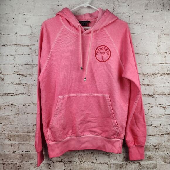 Retrofete Vanessa Hoodie Size Small Hot Pink Logo NWT Oversized Fit Pocket - Picture 2 of 11